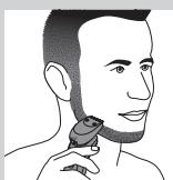 PHILIPS HC7460/15 - Partatrimmerin käytäminen ohjauskamman kanssa - 2