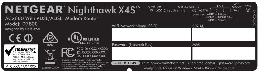 NETGEAR R8500 NIGHTHAWK - Nom et mot de passer du réseau WiFi - 1