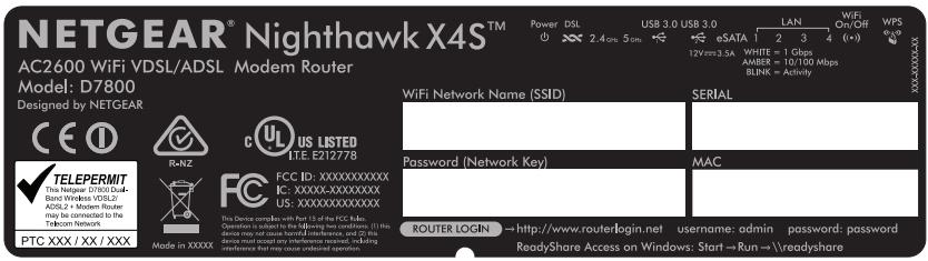 NETGEAR AC810 - Nom et mot de passe du réseau wifi - 1