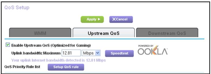 NETGEAR NIGHTHAWK R7100LG - Pour activer la fonction Upstream QoS (Qualité de service en émission): - 1