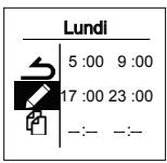 Lundi 5:00 9:00 17:00 23:00 -:- -:-