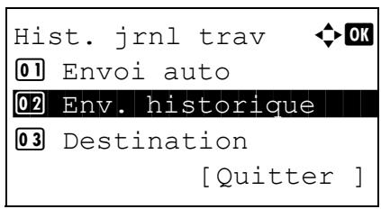 KYOCERA KM 1500 & KM-1500,MV - Transmission manuelle de l'historique du journal des travaux - 1