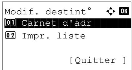 KYOCERA KM 1500 & KM-1500,MV - Modification d'une destination - 2