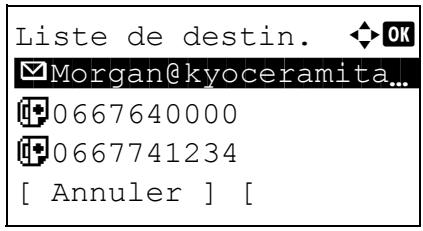 KYOCERA KM 1500 & KM-1500,MV - Écran de confirmation de destination - 1