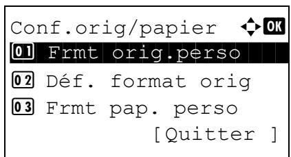 KYOCERA KM 1500 & KM-1500,MV - Sélection du format de papier et du type de support pour le bac MF - 3