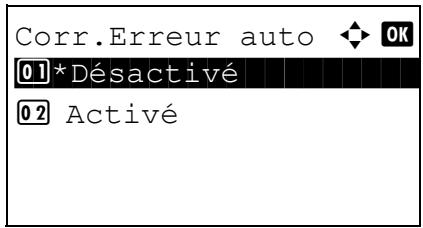 KYOCERA KM 1500 & KM-1500,MV - Activation/désactivation de la correction d'erreur automatique - 5