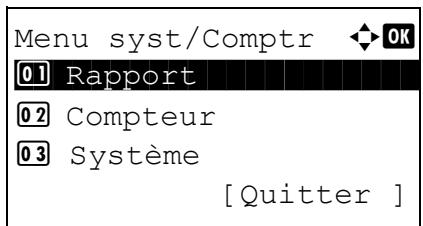 KYOCERA KM 1500 & KM-1500,MV - Comment afficher le menu Menu syst/Comptr - 3