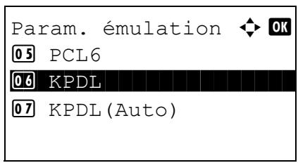 KYOCERA KM 1500 & KM-1500,MV - Lorsque KPDL est selectionné pour l'émulation - 1