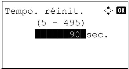 KYOCERA KM 1500 & KM-1500,MV - Temporisation de la réinitialisation du panneau - 5