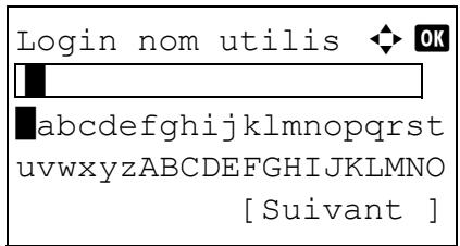 KYOCERA KM 1500 & KM-1500,MV - Saisie lorsque [Sélect. caract.] est sélectionné dans les paramètres de l'opération de connexion - 1
