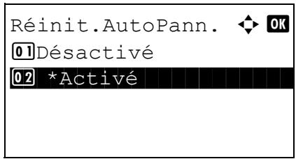 KYOCERA KM 1500 & KM-1500,MV - Activation/désactivation de la réinitialisation automatique du panneau - 5