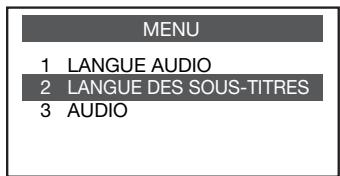 SHARP BD-HP90S,MV - Appuyez sur ▲/▼ pour sélectionner « LANGUE DES SOUS-TITRES » et appuyez ensuite sur ENTER. - 1