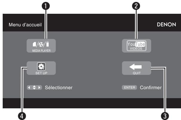 DENON 2500BT & DVD-2500BT,MV - Écran du menu accueil - 1