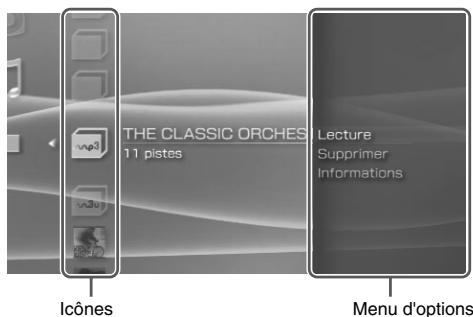 SONY PS3 SLIM,MV - Menu des options de musique - 1