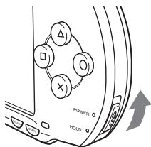 SONY PLAYSTATION 2,MV - Faites glisser l'interrupteur power/hold (alimentation/bloquer) vers le haut. - 1