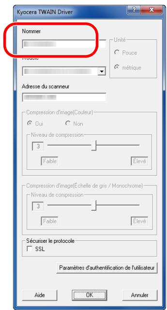 KYOCERA KM 1635 & KM-1635,MV - Configuration du pilote TWAIN - 2