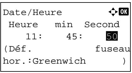 Date/Heure Heure min Second 11: 45: 50 (Déf. fuseau hor.: Greenwich )