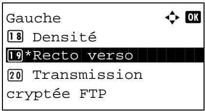 Gauche 18 Densité 19 *Recto verso 20 Transmission cryptée FTP
