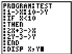 TEXAS INSTRUMENTS TI 83 & TI-83,MV - Contrôle du déroulement du programme - 1