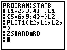 TEXAS INSTRUMENTS TI 83 & TI-83,MV - Définition d'un graphe statistique dans un programme - 8