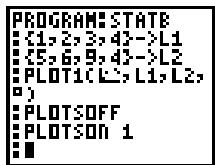 TEXAS INSTRUMENTS TI 83 & TI-83,MV - Définition d'un graphe statistique dans un programme - 7