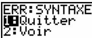 TEXAS INSTRUMENTS TI-89 TITANIUM & TI-89 TITANIUM,MV - Diagnostic d'erreur - 1
