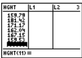 TEXAS INSTRUMENTS 82 ADVANCED - Taille (en centimètres) de chacune des 10 femmes - 3