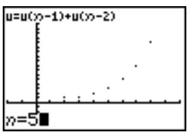 TEXAS INSTRUMENTS 82 ADVANCED - Placer le curseur TRACE sur une valeur quelconque de n valide - 1