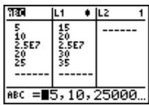 TEXAS INSTRUMENTS 82 ADVANCED - Contextes de l'éditeur de listes statistiques - 2