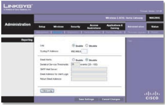 LINKSYS WRT3200ACM - Administration > Reporting - 1