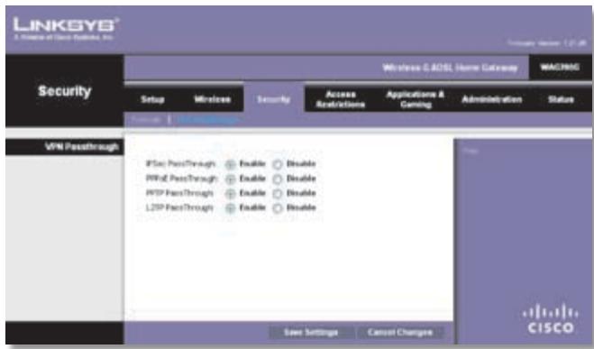 LINKSYS WRT3200ACM - Security > VPN Passthrough - 1