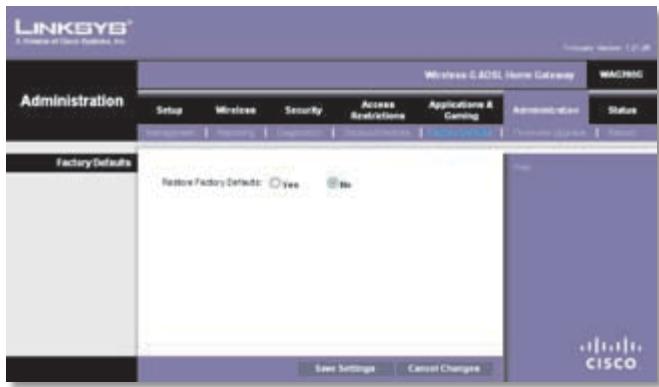 LINKSYS WRT3200ACM - Administration > Factory Defaults - 1