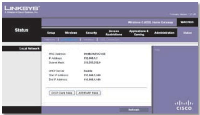 LINKSYS WRT3200ACM - Status > Local Network - 1