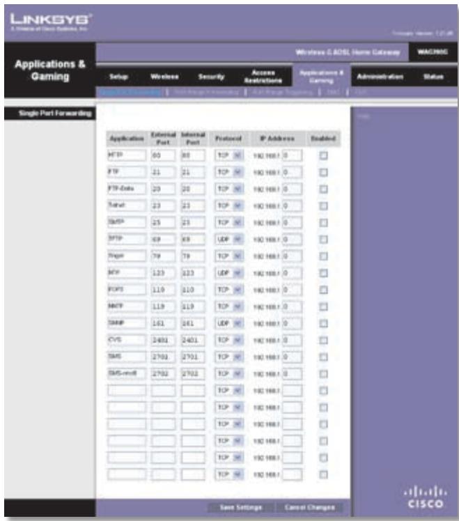 LINKSYS WRT3200ACM - Applications and Gaming > Single Port Forwarding - 1