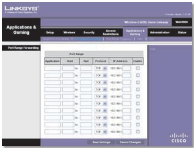 LINKSYS WRT3200ACM - Applications and Gaming > Port Range Forwarding - 1