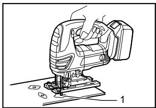 MAKITA JVO600J - A) Boring a starting hole: - 1