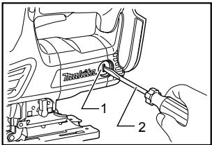 MAKITA JVO600J - Reemplazimiento de las escalillas de carbón - 2
