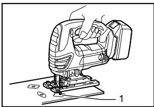 MAKITA JVO600J - A) Perçage d'un trou de départ : - 1