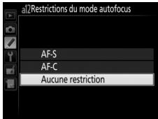 NIKON D5600 - a12: Restrictions du mode autofocus - 1