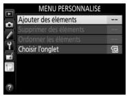 NIKON D5600 - Menu personnelé/Réglages récents - 3