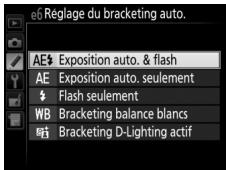 NIKON D5600 - Sélectionné le bracketing de l'exposition ou du flash. - 2
