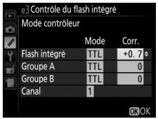NIKON D5600 - Réglez les paramètres du flash intégré. - 1