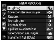 NIKON D5600 - Menu Retouche : creation de copies retouchées - 5