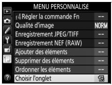 NIKON D5600 - Sélectionnéz Choisir l'onglet. - 1