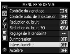 NIKON D5600 - Sélectionnéz Intervallomètre. - 1
