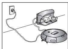 SAMSUNG SRR400 - Wenn Sie die Ladestation aufstellen, halten Sie das Netzkabel nicht ungeschützt auf dem Boden herumliegen. - 1