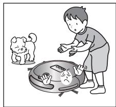 SAMSUNG SRR400 - Wenn Kinder oder Haustiere alleine zu Hause sind, vergessen Sie nicht, den Robo-Sauger mit dem Netzschalter auszuschalten. - 1
