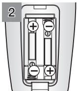 SAMSUNG SRR400 - ■ Einsetzen der Batterien in die Fernbedienung - 2