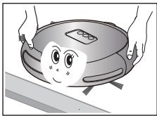 SAMSUNG SRR400 - Le robot aspirateur risque de ne pas pouvoir continuer sa progression s'il est coincide au niveau du seuil de la porte d'entrée ou d'une veranda. - 1