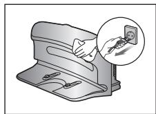 SAMSUNG SRR400 - Vergewissern Sie sich vor dem Reinigen des Ladegerats zu Ihrer Sicherheit, dass das Netzkabel aus der Dose gezogen ist. - 1